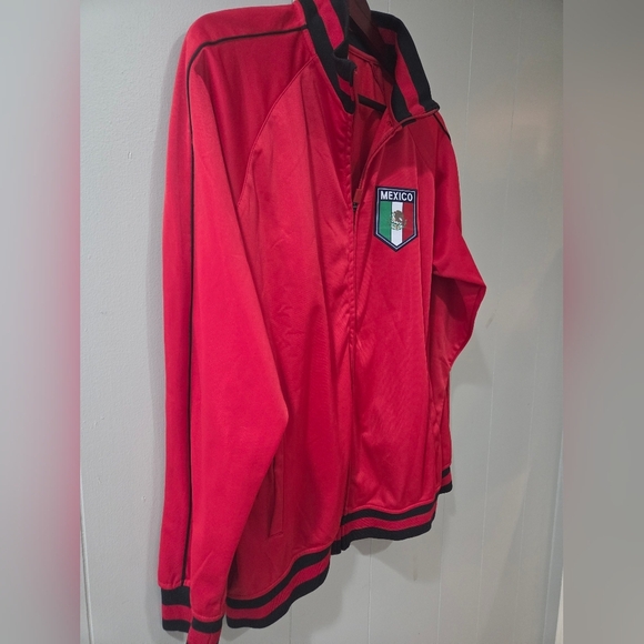 Rhinox Mexico Soccer Red Full Zip Track Jacket Mens Large - Picture 2 of 7